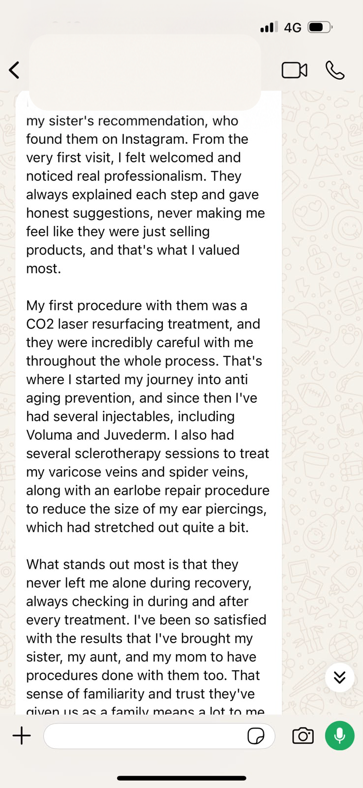 Primera parte de un testimonio de paciente sobre los tratamientos de Vida Bella